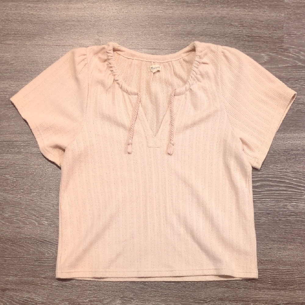 Madewell Pointell Tie-Neck Tunic Top